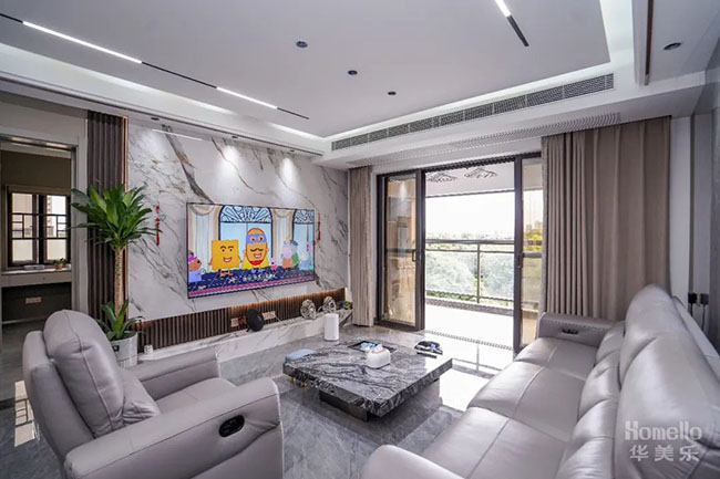 136㎡簡(jiǎn)約四居，質(zhì)感拉滿(mǎn)橫廳布局，肉眼可見(jiàn)的舒適恬靜樂(lè)居